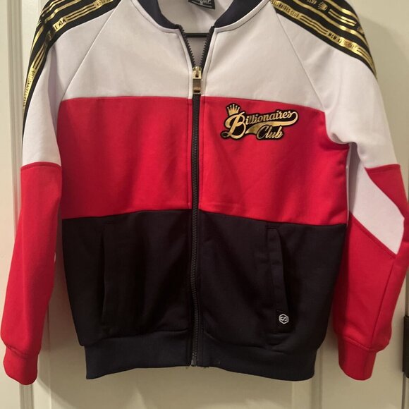 Switch Remarkable Boys Full Zip Track Jacket Billionaires Club Size S 8 Red Blue - Picture 7 of 13